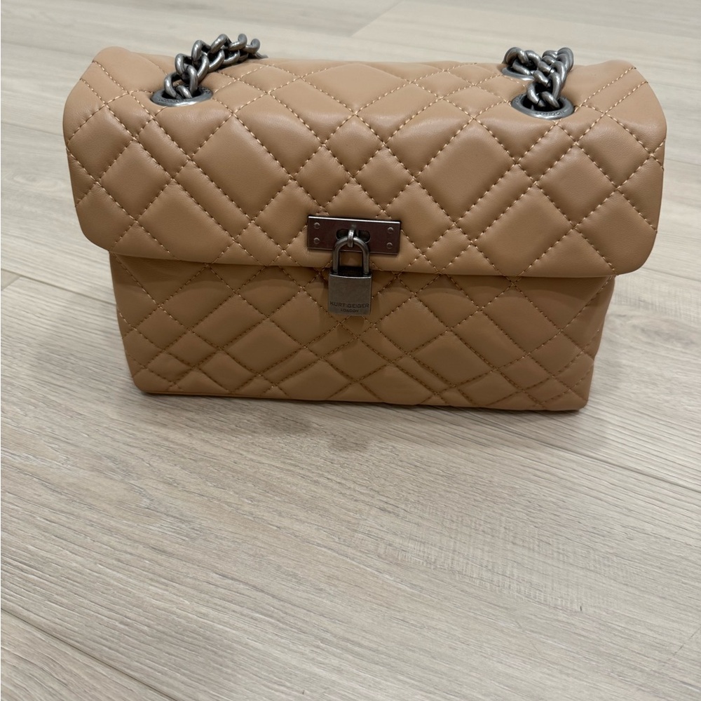 Kurt geiger Tan Quilted Chain Shoulder Bag